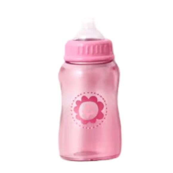 American Girl Bitty BABY DOLL BOTTLE Pink Star Flower Milk Feeding Accessory - Picture 1 of 3